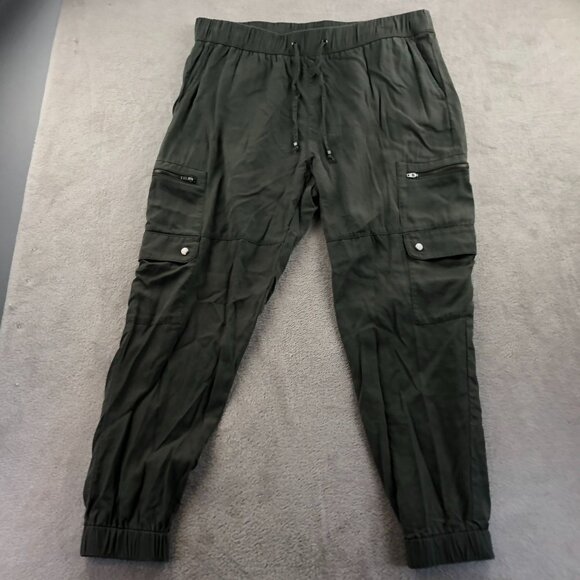 Banana Republic Mens Cargo Jogger Pants Large Green Pull On Drawstring Casual - Picture 16 of 16